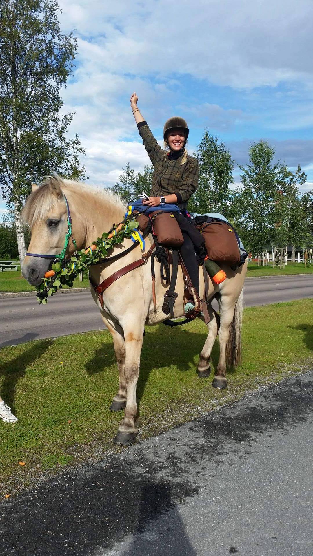 Målfoto på när vi anlänt vid slutmålet Jokkmokk